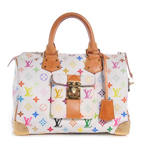 louis vuitton white monogram multicolore speedy 30 bag|louis vuitton speedy 30 size.